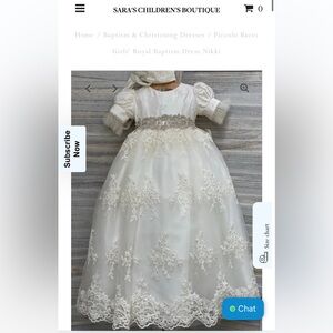 Piccolo Bacio Girls Royal Baptism Dress Nikki - Size 3 months